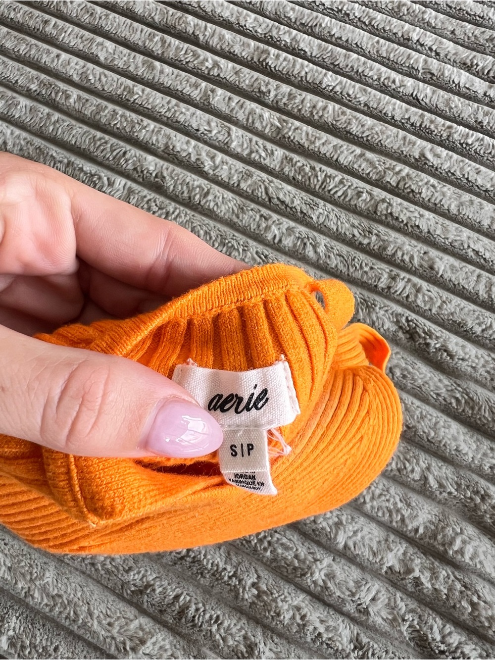 Aerie Ribbed Button-Front Orange Knit Tank Top Small - Picture 3 of 3